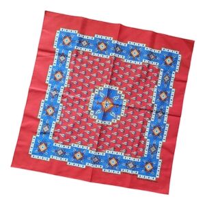 Vintage Red & Primary Colors Paisley Banana Scarf